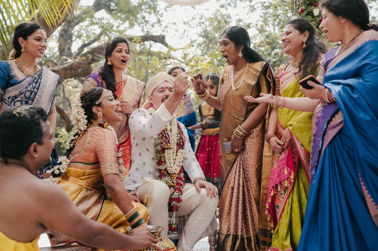 Performer mid-dance at the sangeet